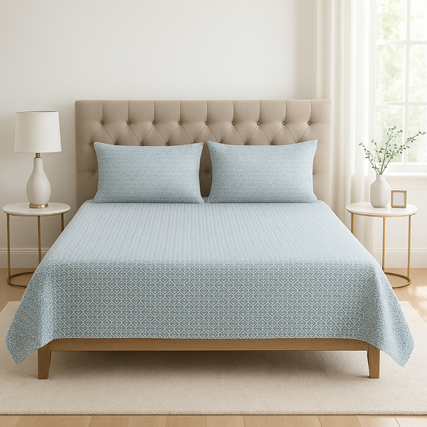 SerenityWeave – Cotton Satin Bedsheet Set