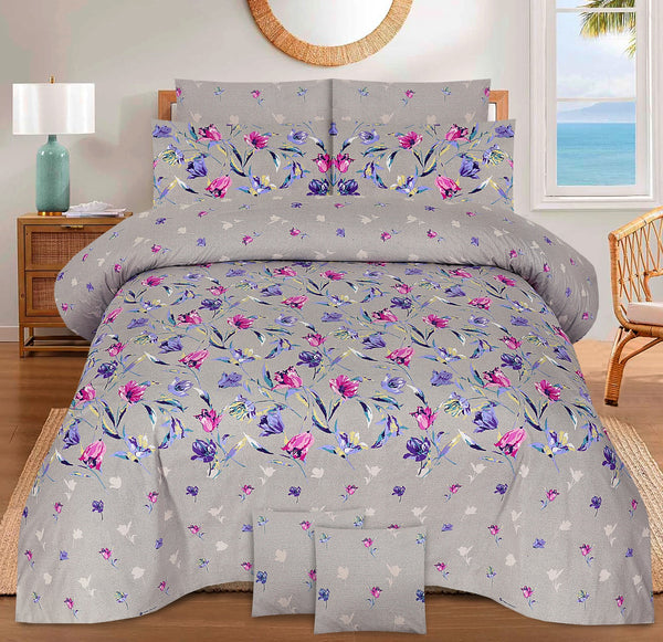 LuxeHaven King Size Printed Bed Sheet