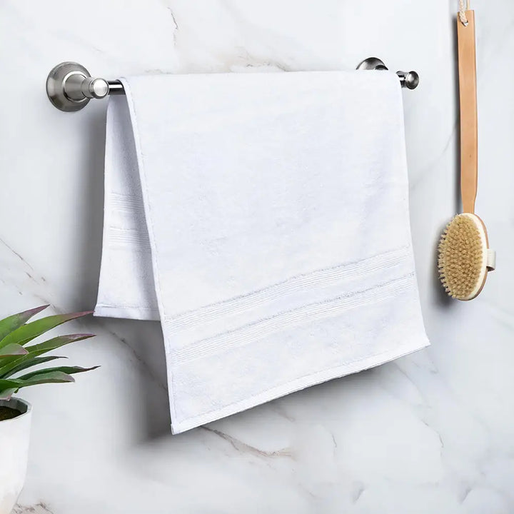 Bedsy Soft & Absorbent White Hand Towel, 20×30 inches, 270 g lightweight 100% cotton towel designed for hands and face, soft and durable.