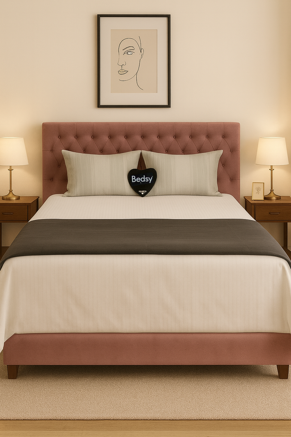 Dark Gray Cotton Satin Duvet Cover King Size 300TC with 2 Pillow Casings by Bedsy