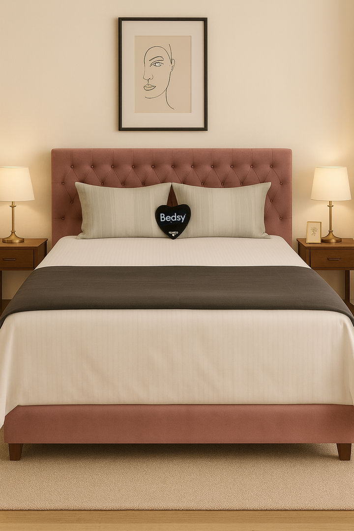 Dark Gray Cotton Satin Duvet Cover King Size 300TC with 2 Pillow Casings by Bedsy