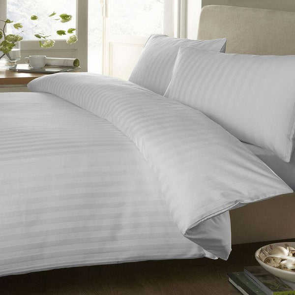 Hotel Bed Sheet – White Stripe (300 TC)