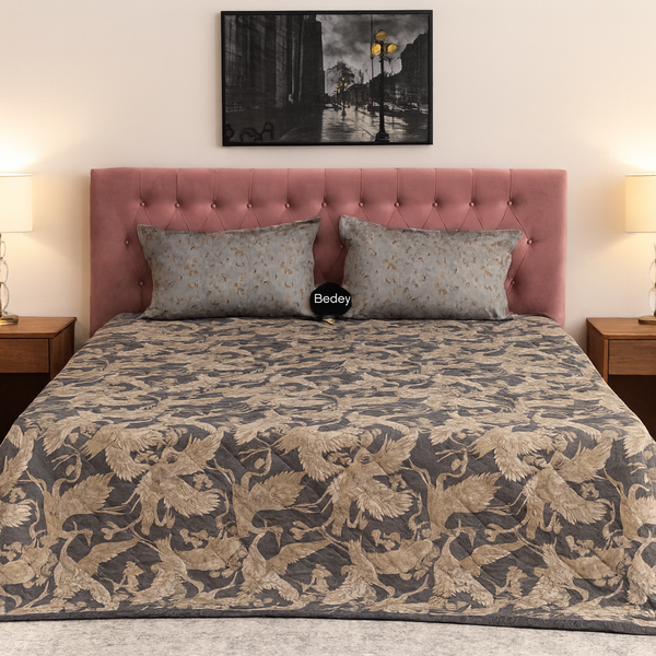 Luxury Export Cotton Satin Bedspread Set (108x108) with 2 Pillow Casings – 400 TC