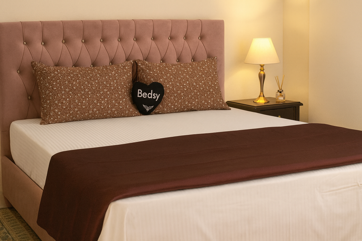 Premium Cotton Satin Bedding Set in Mehroon Color – Bedsy Affordable Luxury